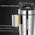 🥤🛡️ Stainless Steel Protein Shaker Cup – Portable Fitness Sports Mug