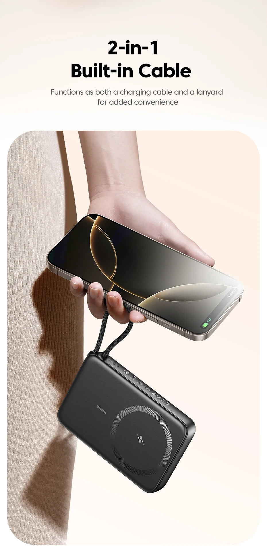 Toocki 10000mAh Magnetic Wireless Power Bank – 15W / 22.5W PD Fast Charge