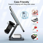 3-in-1 Foldable Magnetic Wireless Charging Station for iPhone & Apple Watch