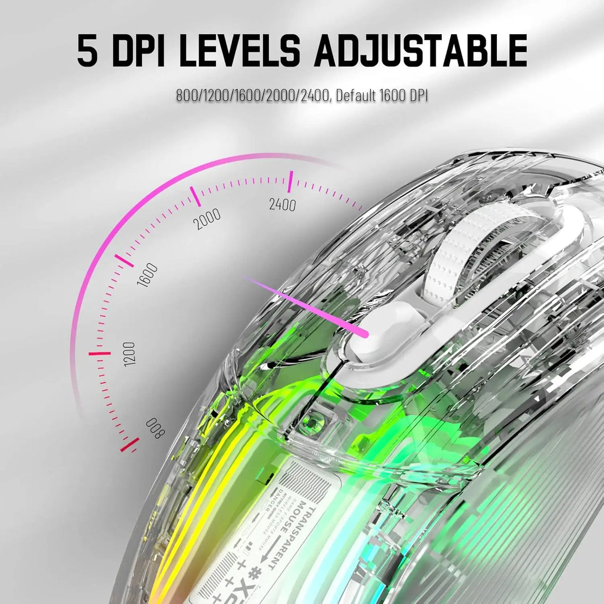 🔥🖱️ ATTACK SHARK X2 Pro Triple Mode Wireless RGB Gaming Mouse – Transparent Shell