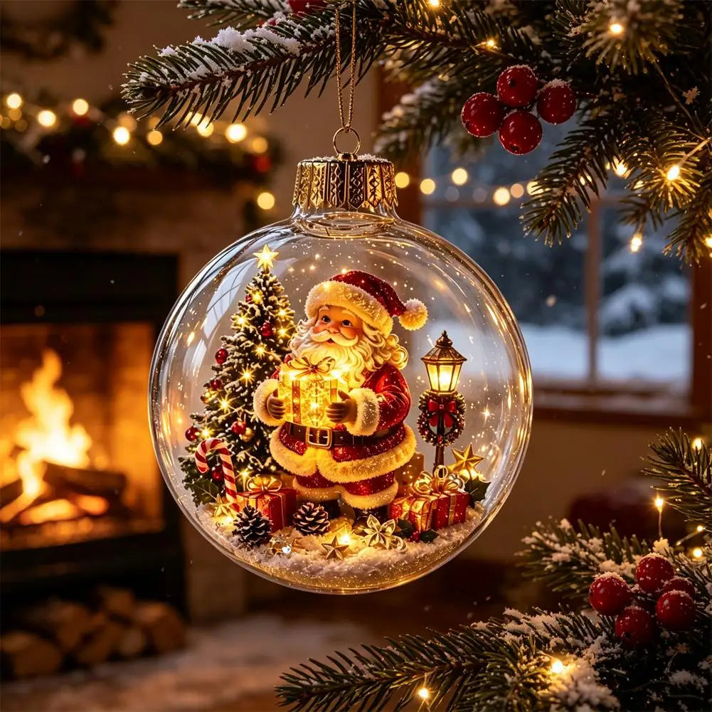 Christmas Story Crystal Ball – Glowing Nutcracker & Snowman Décor