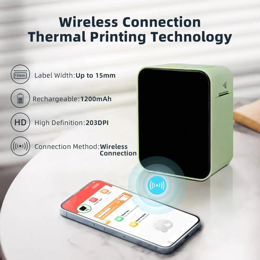 🏷️📱 MarkLife P15 Mini Portable Thermal Label Printer – Wireless Bluetooth