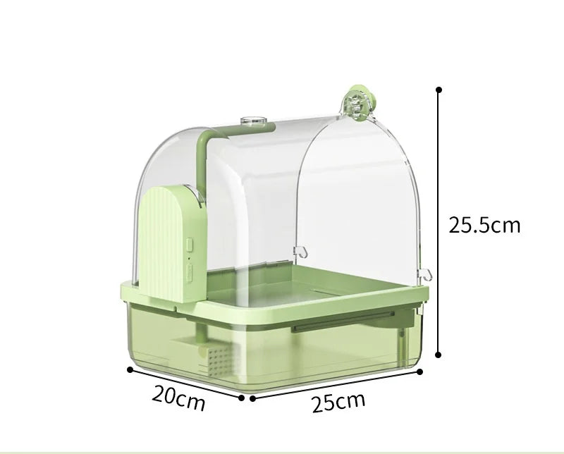 🐦💦 Clear Hanging Bird Bath with Automatic Water Circulation | Space-Saving Bird Shower 🚿 | Easy-Clean Bird Cage Accessory