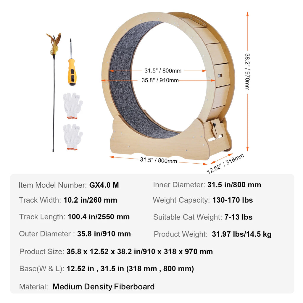 🐱🏃‍♀️ SucceBuy Wooden Cat Exercise Wheel – Large Indoor Treadmill 🔎 SEO Title