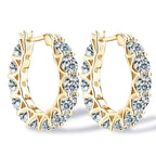 💎✨ Luxury Full Moissanite Hoop Earrings 🤍 | Certified 3.6CT Moissanite Diamond Earrings 💍 | 925 Sterling Silver Wedding Jewelry for Women 👰