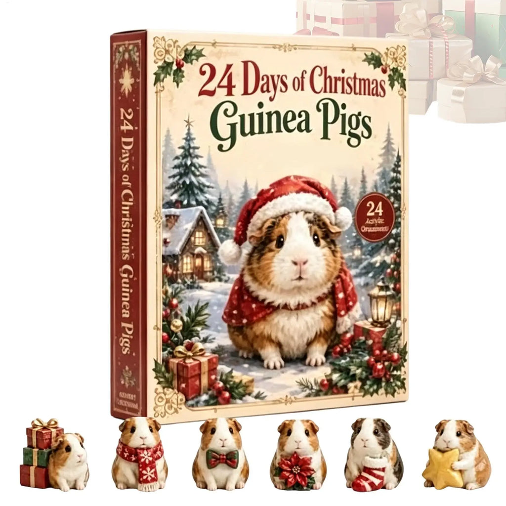 Guinea Pig Christmas Countdown Calendar – 24-Day Acrylic Advent Décor