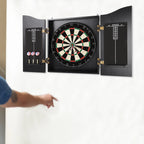 Wall‑Mounted Dartboard Cabinet Set 🎯 Classic MDF & Sisal Dart Board for Adults | Includes Cabinet, 6 Darts & Accessories | Home & Game Room Decor