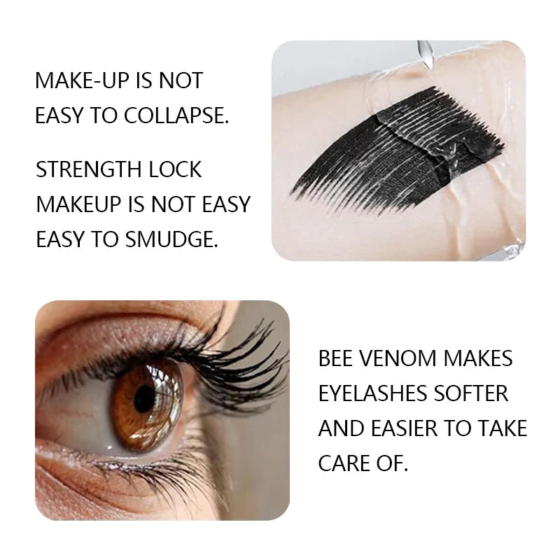 4D Thick, Lengthening, Durable, Waterproof, and Sweat-proof Curly Eye Mascara, thick black, not easy to get dizzy