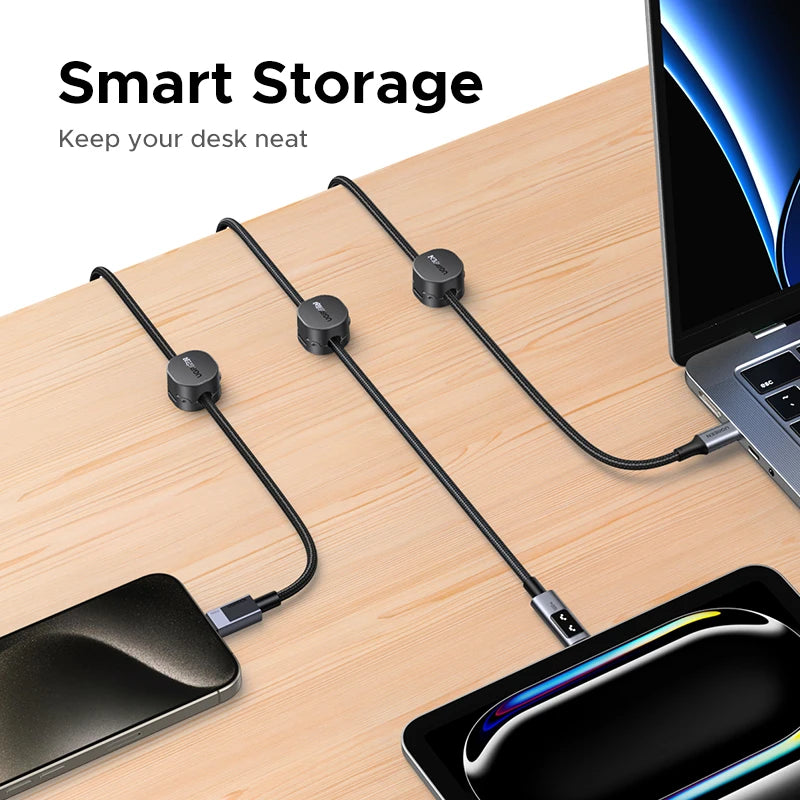🧲🔌 UGREEN Magnetic Cable Organizer Clips – Desk Cord Holder