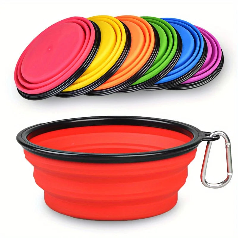 🐾🥣 Portable Folding Silicone Dog Travel Bowl – Food & Water