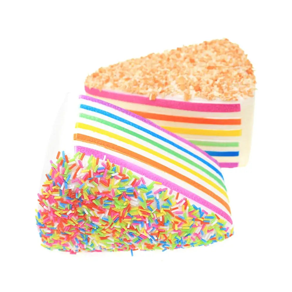 Rainbow Cake Squishy Toy – Slow-Rebound Sprinkle Cake Stress Ball