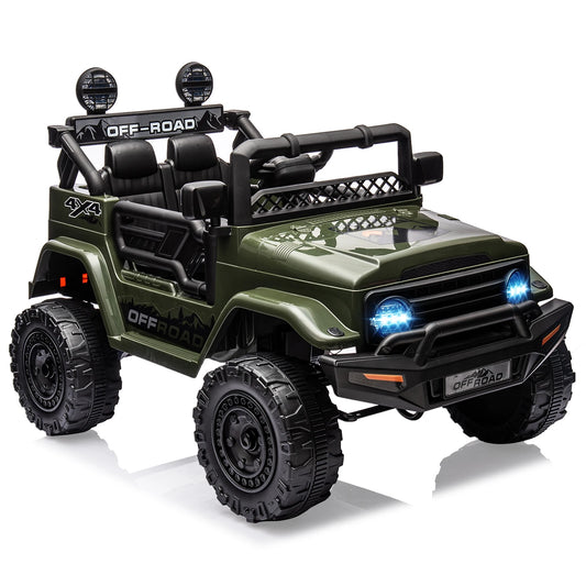 12V Kids Ride On Truck with Remote Control Spring Suspension Bluetooth Connectivity and Led Lights for 3-8years Birthday Gifts