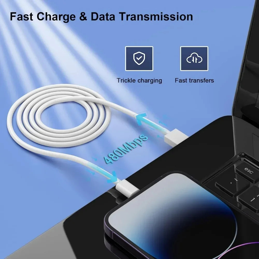 6-Pack Apple MFi Certified Lightning Fast Charging Cables (3/3/6/6/6/9FT)