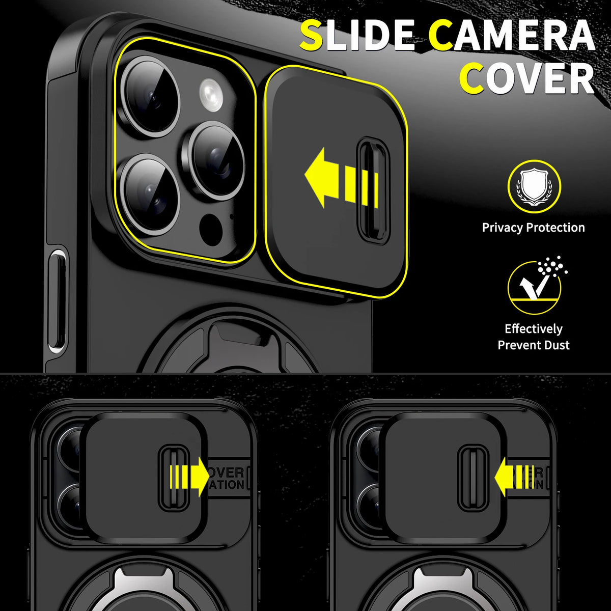 Shockproof Armor Phone Case – Protective Stand & Car Mount Cover