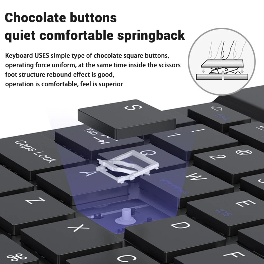 ⌨️🖱️ Mini Wireless Bluetooth Keyboard & Mouse Set – Portable for iPad & Android