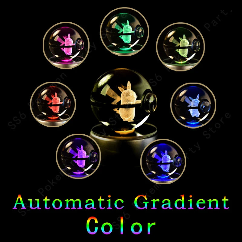 Pokémon Crystal Ball 3D Night Light – Mewtwo, Pikachu & Gengar