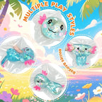 Glitter Axolotl Squishy Toy – Colorful Kawaii TPR Fidget Toy