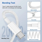 40W PD Fast Charger USB-C to C Cable – For iPhone & Samsung
