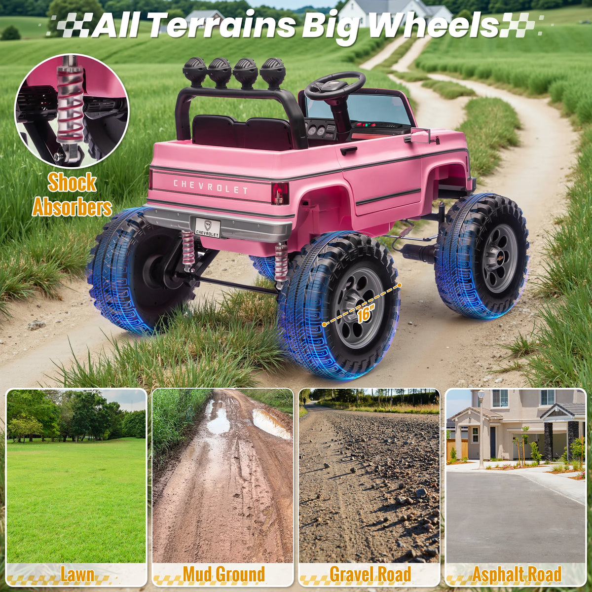 🚙 Licensed Chevrolet Cheyenne 24V Kids Ride-On Truck – 2x200W Motors, Parent Remote Control, 2-Seater Electric Car for Kids (Ages 3-8)