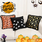 Halloween Cushion Cover – Bat & Ghost Gothic Décor