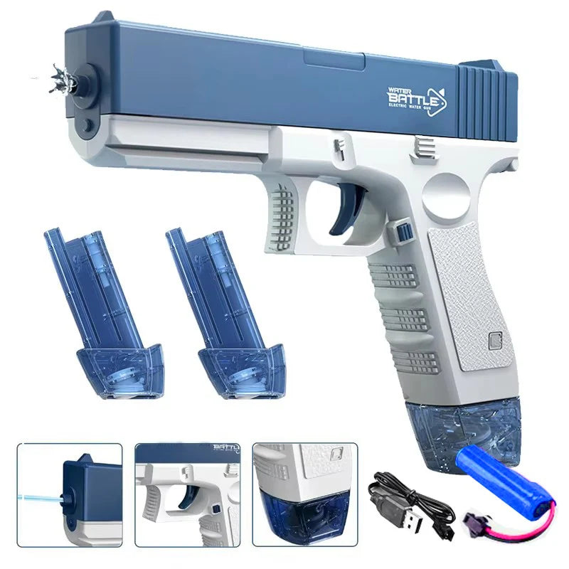 🔫💦 Electric Water Gun Toy | Portable Automatic Burst Blaster ⚡ | Kids Outdoor Summer Fun 🌞🏖️ Water Toys
