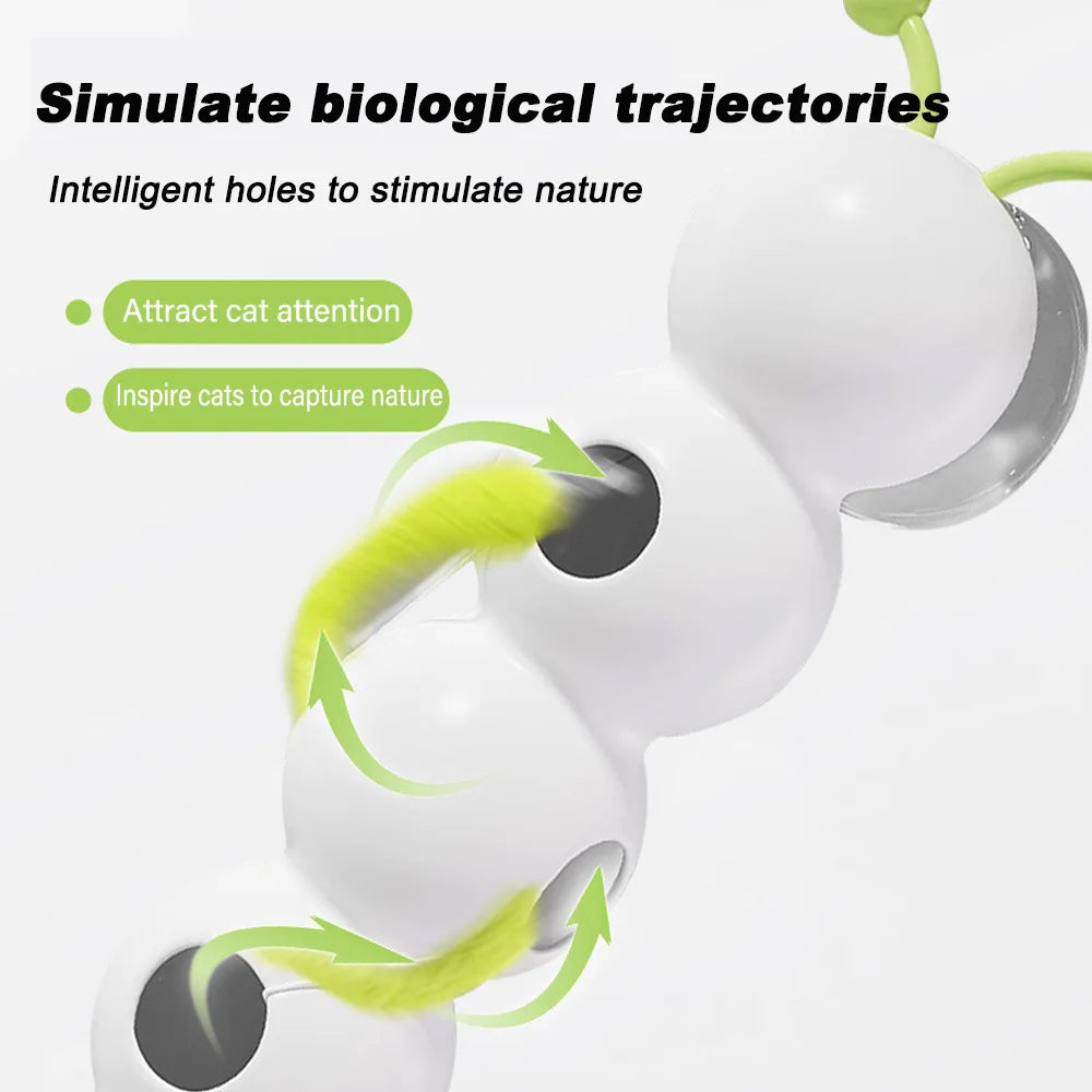 🐛🐾 Caterpillar Interactive Cat Toy – Motion Activated Wack-A-Worm