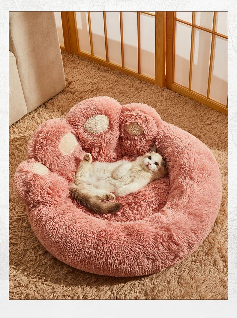 🛋️❄️ Fluffy Winter Dog Bed – Warm Pet Sofa Basket