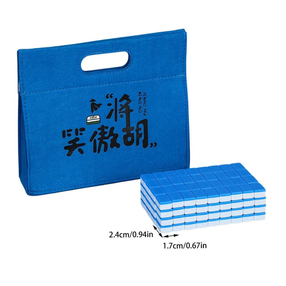 Chinese Mahjong Game Set – 144pcs Mini Melamine Tiles 🎴 Portable Numbered Mahjong Set for Family Fun, Travel & Game Nights 🧳 Durable, Clear Engraving, Complete Accessories Included