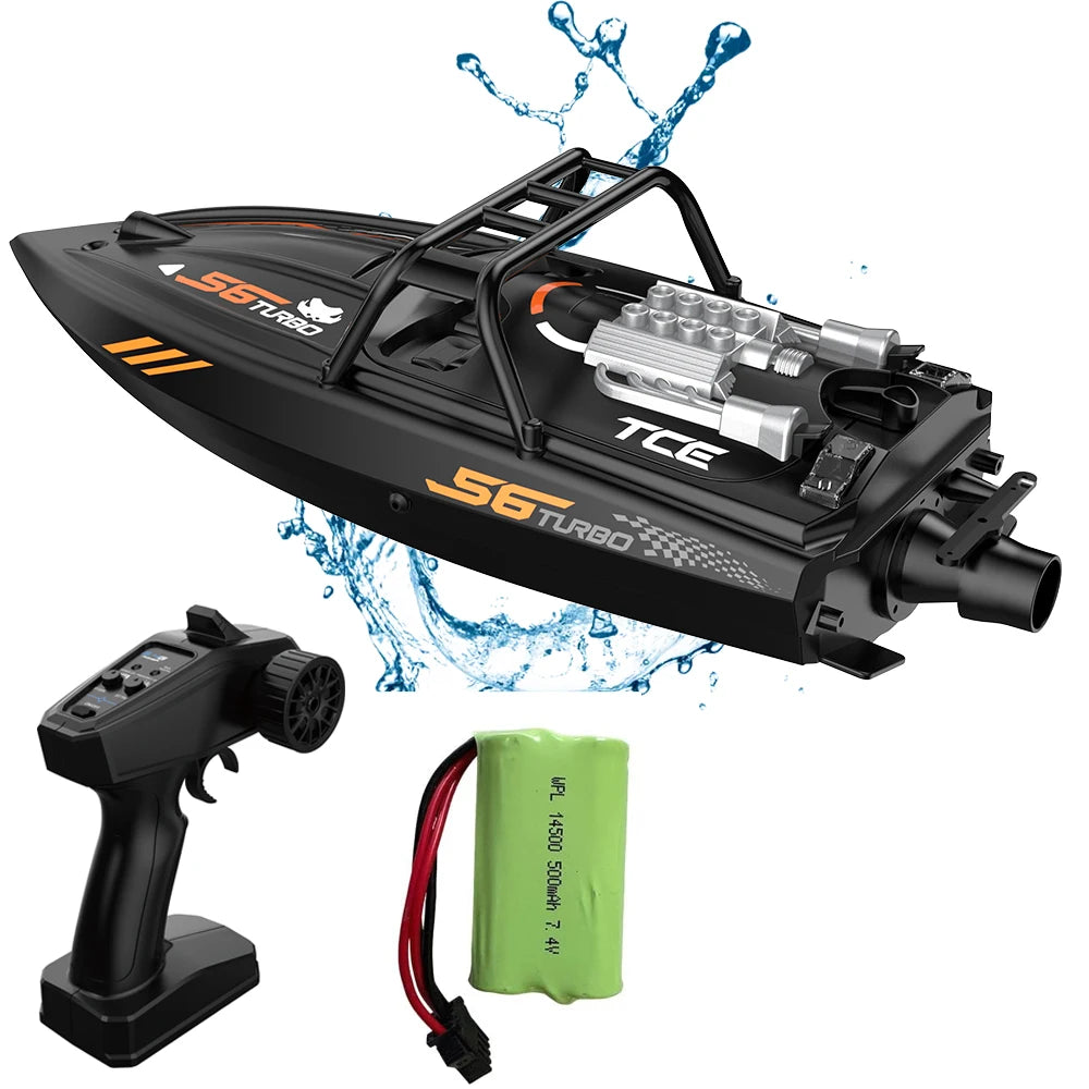RC Speedboat 2.4G Jet Spray RC Boat Remote Control Ship Waterproof LED lamp Carbon brush motor High-Speed Models child toy gift