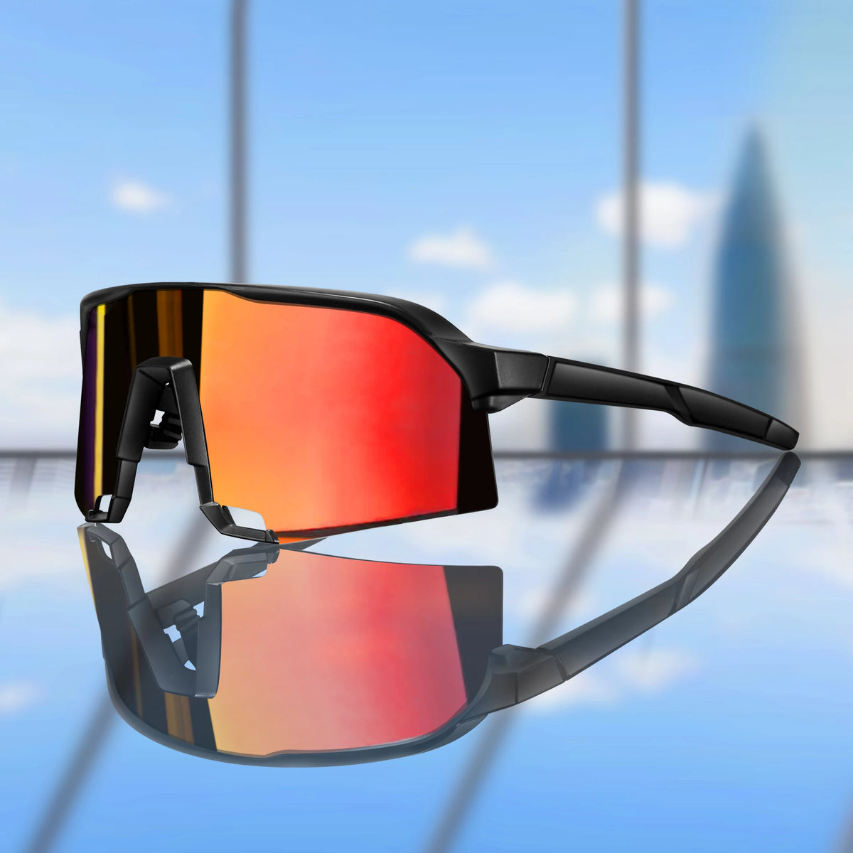 Cycling Sunglasses for Men and Women UV400 Available in 5 colors, these big-frame eyewear pieces are perfect for running, fishing, and other sports activities.