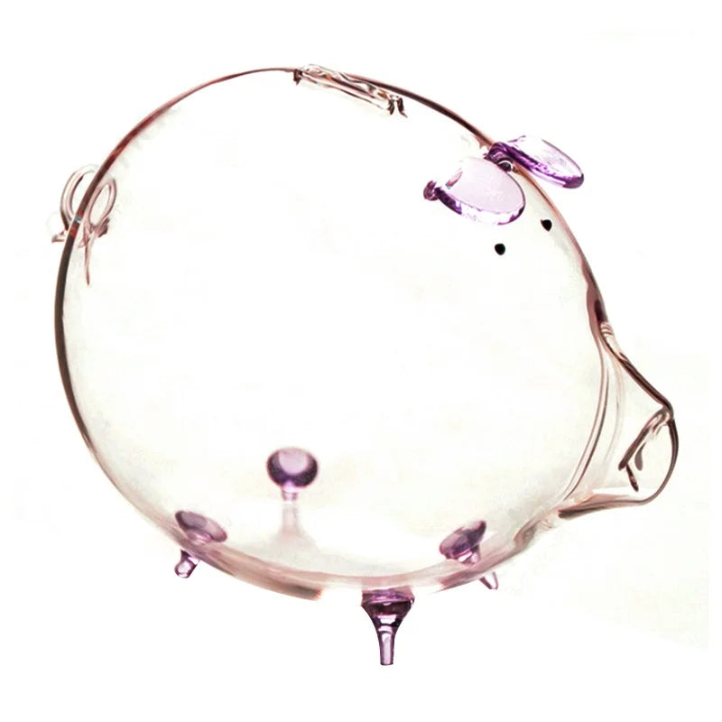 🐷✨ Glass Piggy Bank Clear Money Pot 💰 | Decorative Saving Pot & Lovely Money Box 🏡 | Cute Home Décor Gift for Kids & Adults