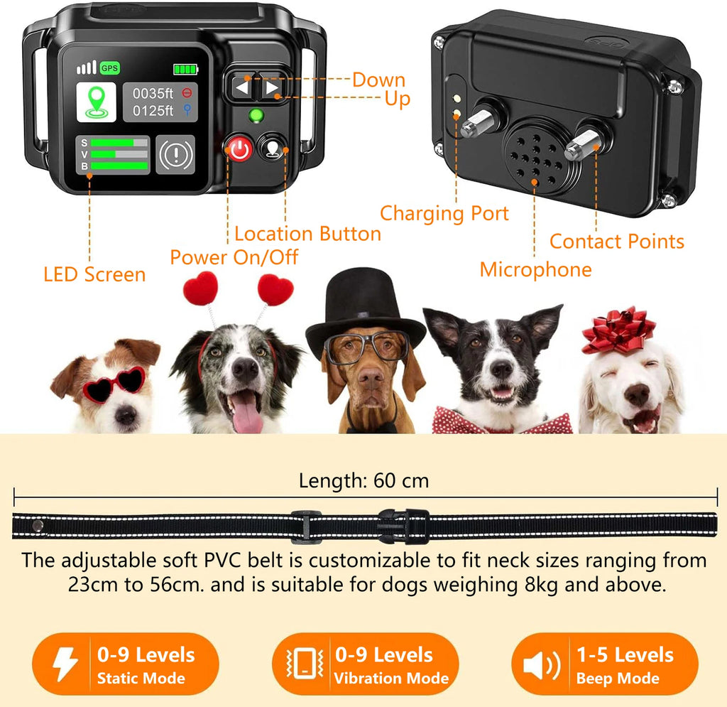 GPS Wireless Dog Fencing System – 49 ft to 6,562 ft Range
