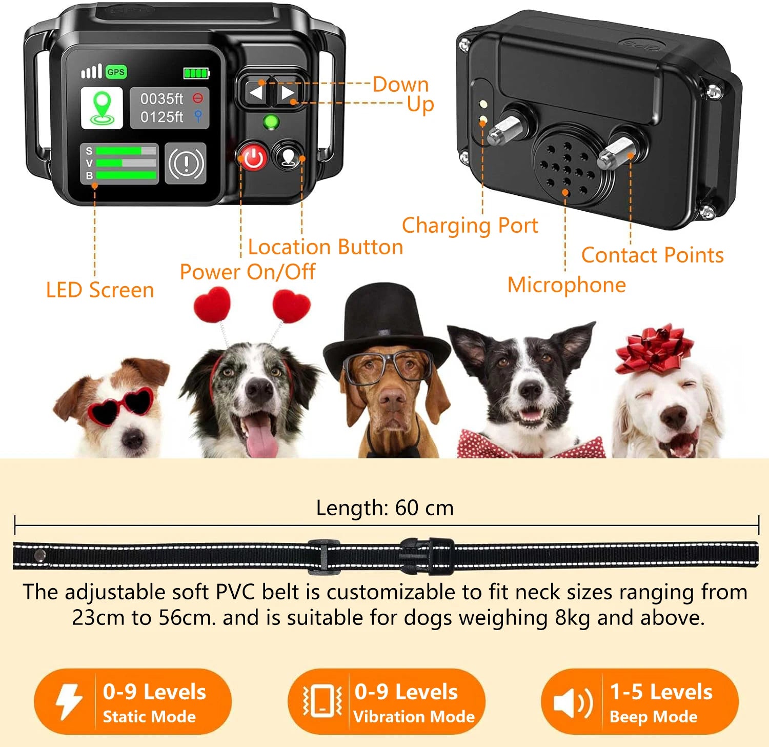 GPS Wireless Dog Fencing System – 49 ft to 6,562 ft Range