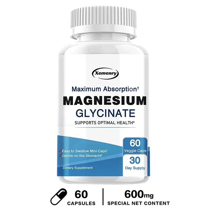 Magnesium Glycinate - Improve Cardiovascular Health, Reduce Stress, and Promote Healthy Sleep, Muscle Growth