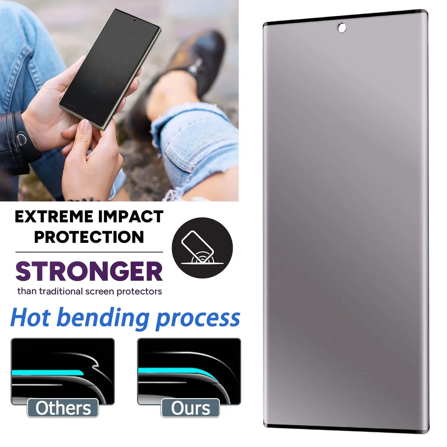 2-Pack Privacy Tempered Glass Screen Protector for Samsung Galaxy S22 Series