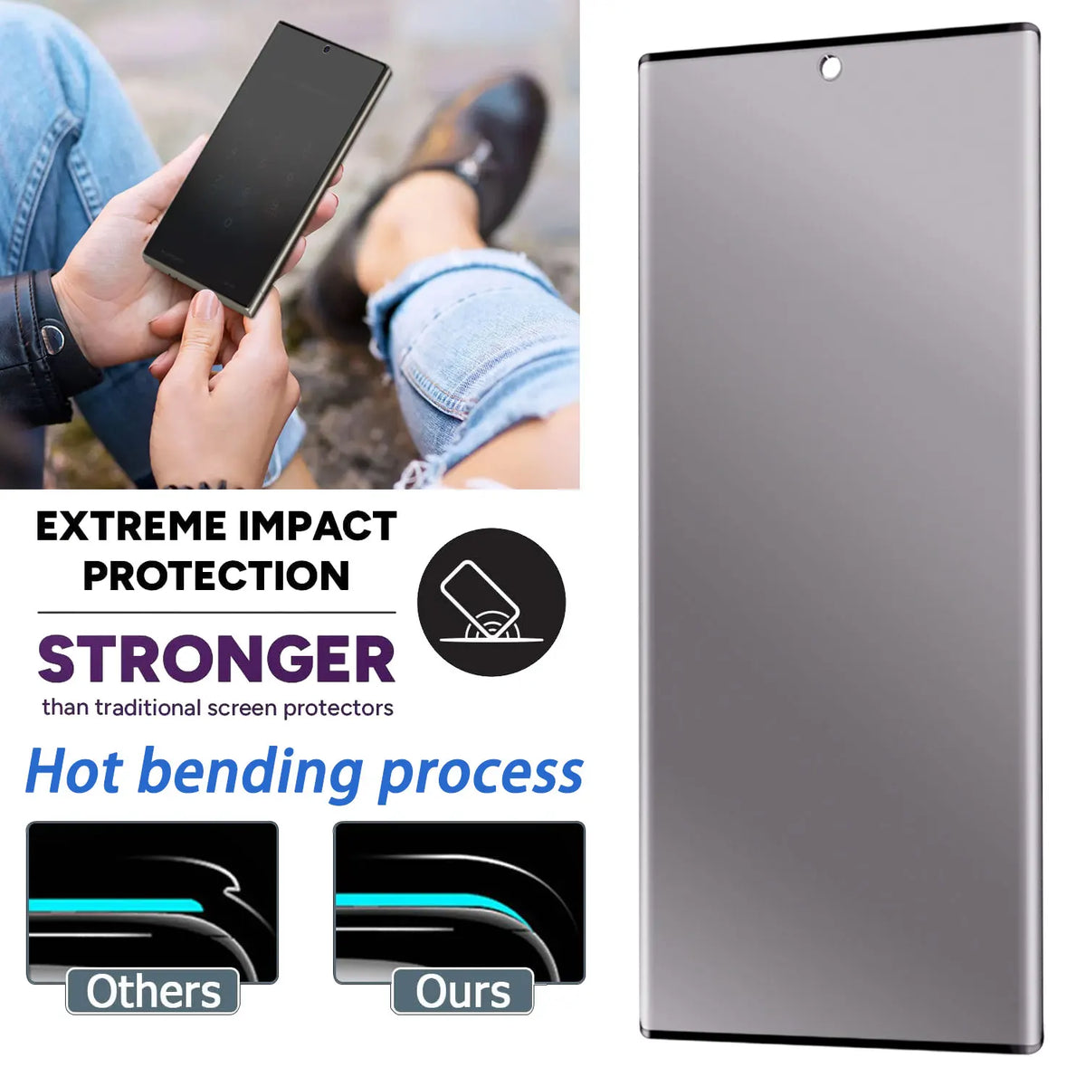 2-Pack Privacy Tempered Glass Screen Protector for Samsung Galaxy S22 Series
