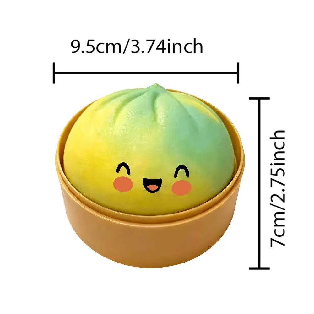 Rainbow Glitter Dumpling Squishy Ball – Soft Sensory Squeeze Fidget Toy
