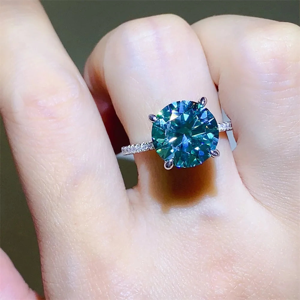 💚💍 Serenity 5CT Green Moissanite Ring – S925 Sterling Silver 18K Plated
