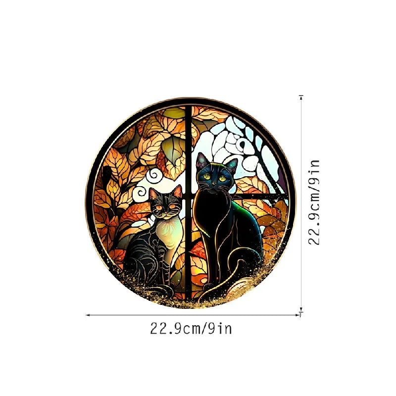 Scary Cat Halloween Window Sticker – Static Cling Décor