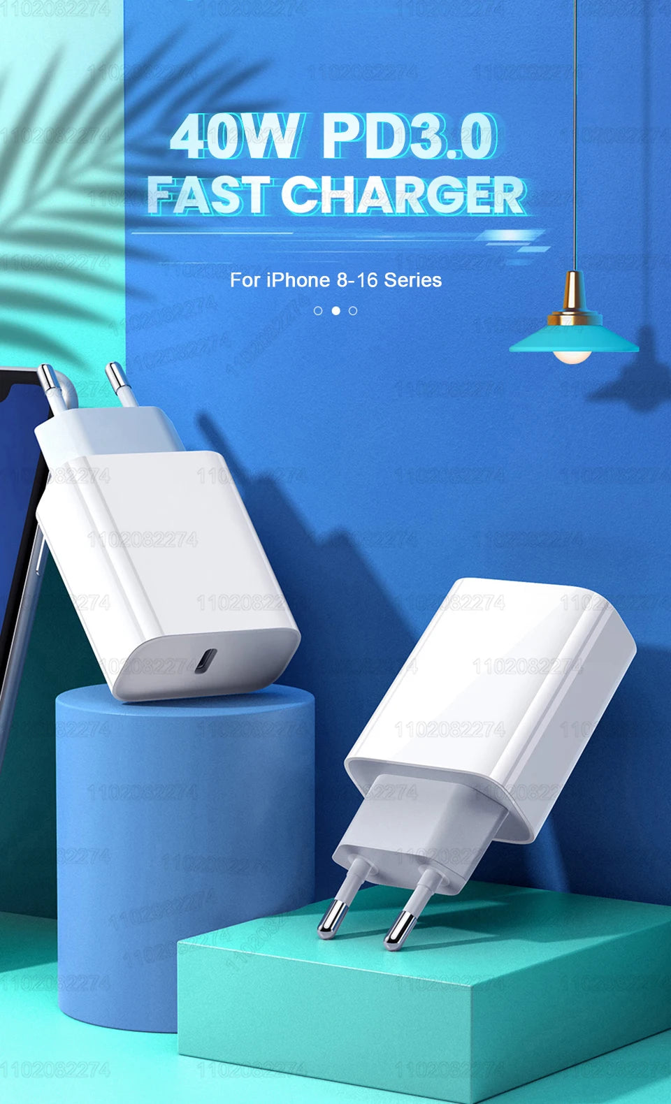 ⚡📱 40W USB-C Fast Charger for iPhone – PD Quick Charge Adapter + Cable