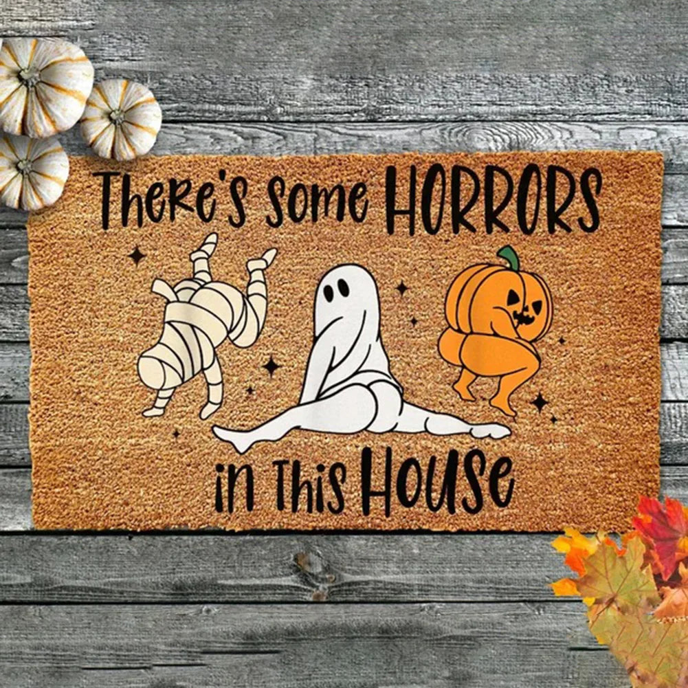 Halloween Welcome Doormat – Dancing Pumpkin & Skull