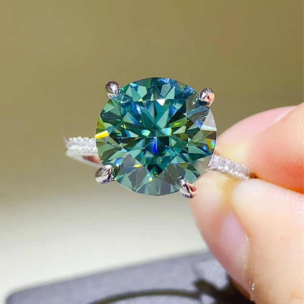 💚💍 Serenity 5CT Green Moissanite Ring – S925 Sterling Silver 18K Plated