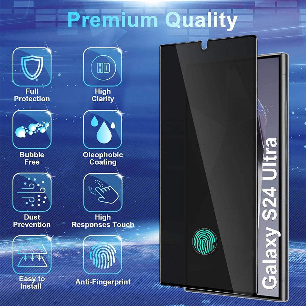 Galaxy S24 Ultra Privacy Screen Protector + Camera Lens Glass (2+2 Pack)