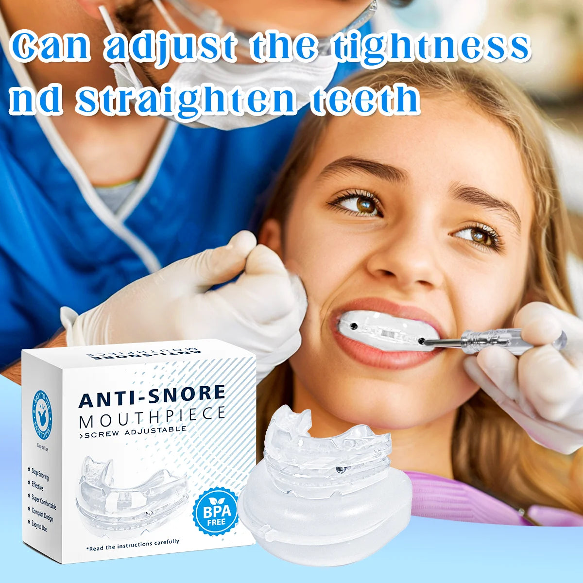 😴🌙 Adjustable Anti-Snoring Mouth Guard – Sleep Aid Mouthpiece for Snoring, Apnea Relief & Teeth Bruxism Protection