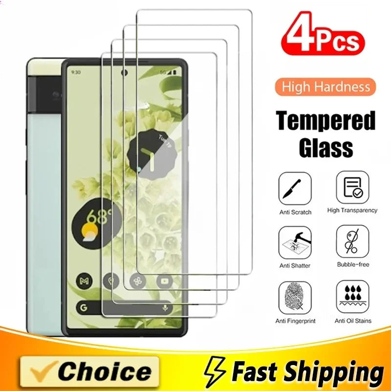 4PCS HD Tempered Glass Screen Protector for Google Pixel Series