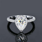 💍✨ RAPRGOLD Pear Cut Moissanite Halo Engagement Ring 💎 | 925 Sterling Silver Promise & Wedding Band for Women 💖