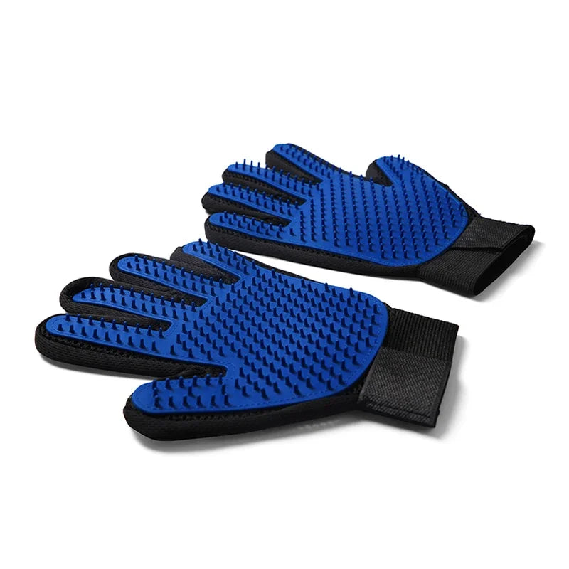 Silicone Pet Grooming Gloves – Hair Removal Brush for Dogs & Cats
