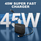 45W Super Fast Charger with USB-C Cable for Samsung Galaxy