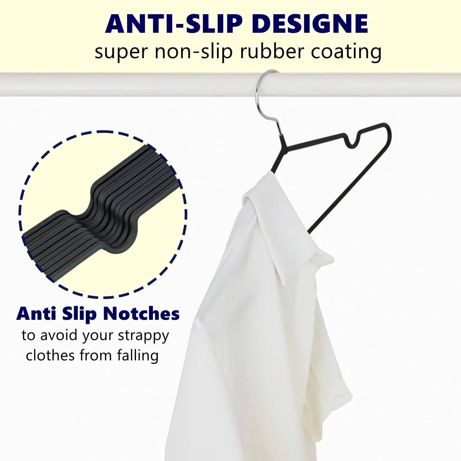 👔✨ 10pcs Non-Slip Coated Metal Suit Hangers | Heavy-Duty Traceless Shirt Hangers 🧥 | Simple & Multifunctional Closet Hangers