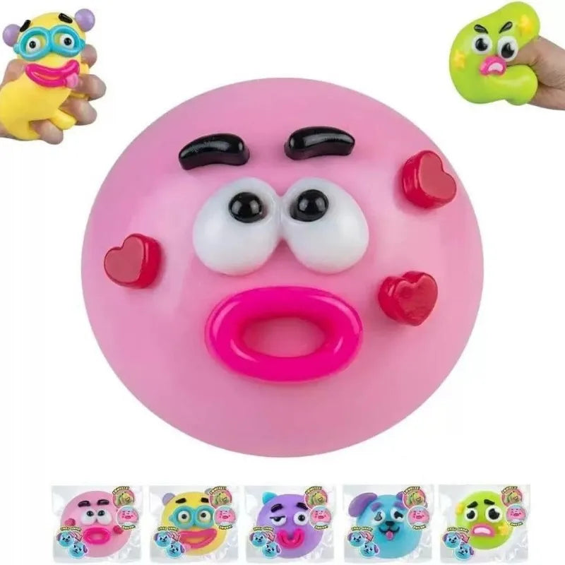 Cute Dog Face Squishy Stress Ball – Moldable Slow-Bounce Fidget Toy
